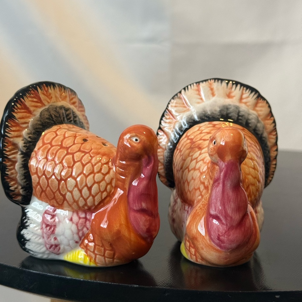 Ceramic Vintage Turkey Salt and Pepper Shakers- NEW in Box